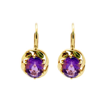 Gelbgold Amethyst Ohrringe 14kt 585 Gold