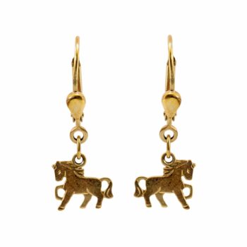 Ohrringe aus 8kt 333 Gelbgold mit Pferdeanhängern