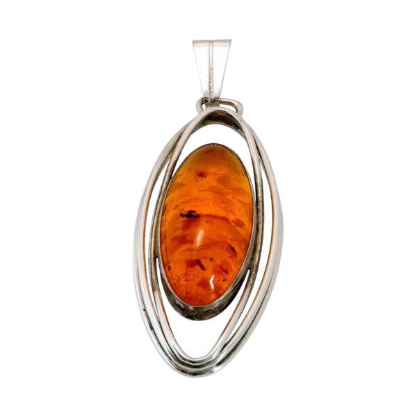 Bernsteinkette Damen Anhänger Aus Echtem Treibholz Mit Kyanit - Ovales Unikat In 925 Sterling Silber Bernstein Anhänger Echt