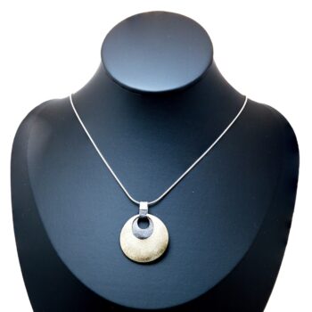 Schlangenkette 925 Silber mit dreiteiligem Anhänger – Bicolor & Oxidiert
