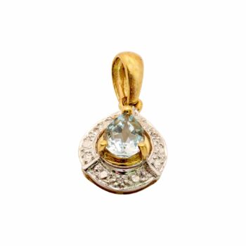 Aquamarin Gelbgold Ohrhänger mit Diamanten 8kt 333 Gold