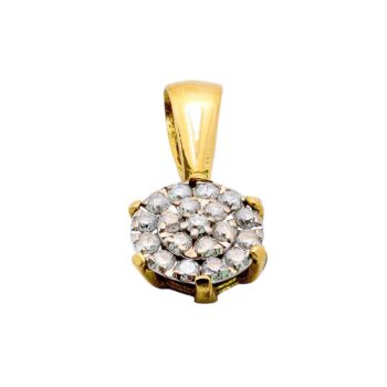 Funkelnder Diamant Bicolor Goldanhänger 18kt 750 Gelbgold