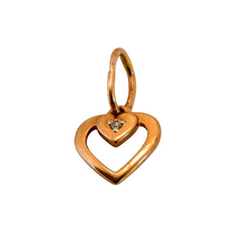 Roségold Anhänger mit kleinem Diamant 14kt 585 Gold