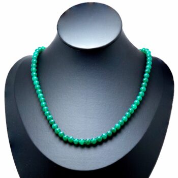 Echte Chrysopras Edelsteinkette mit 925 Sterlingsilber-Magnetverschluss