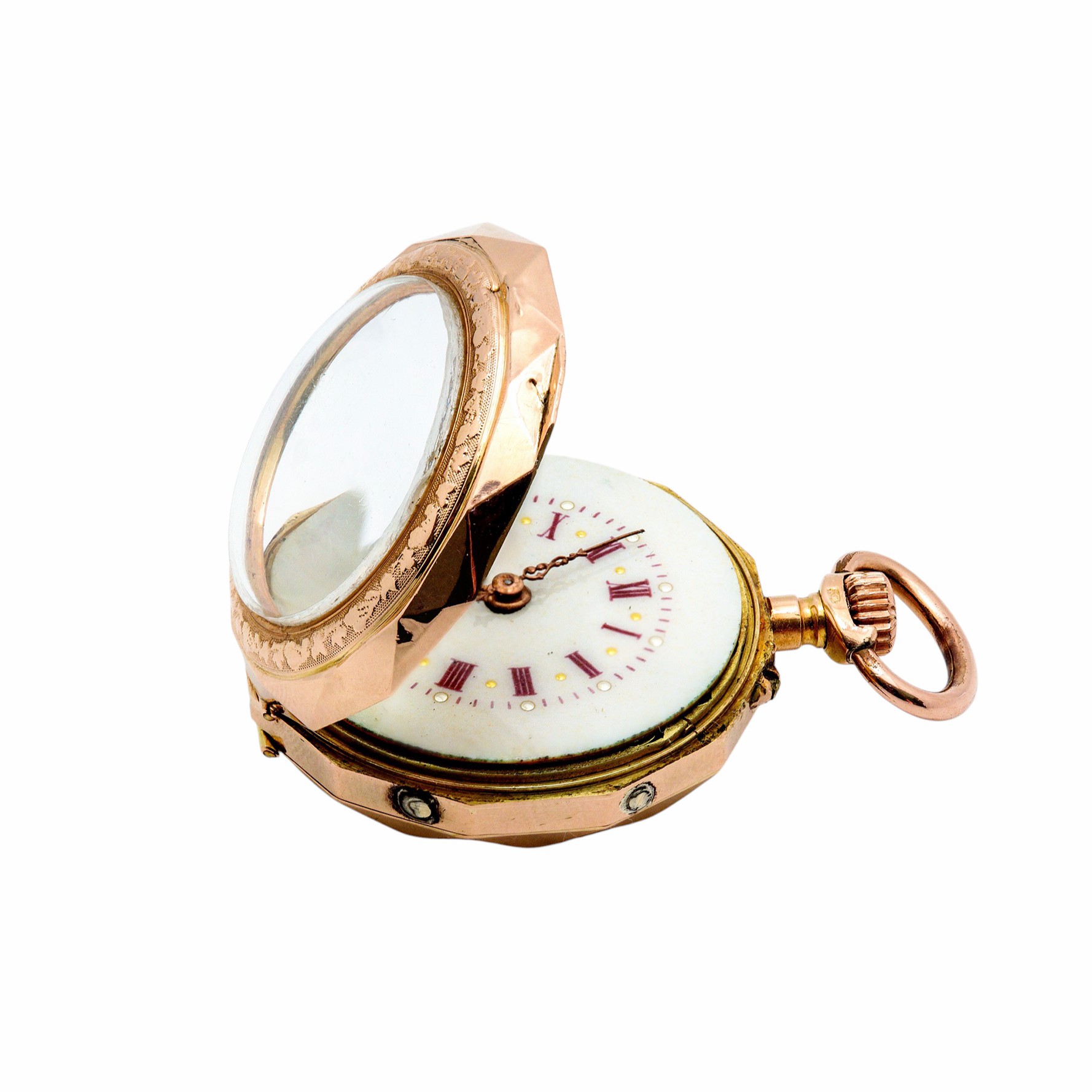 Schweizer Damen-Taschenuhr aus 14kt 585er Roségold