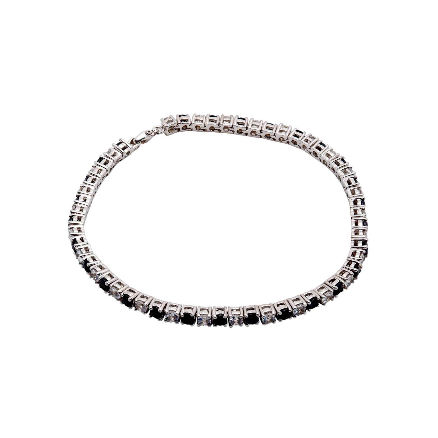 Feines Edelsteinarmband aus 925 Silber – Weißtopas trifft Saphir