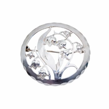 Handgearbeitete Maiglöckchen Silberbrosche 900er Silber