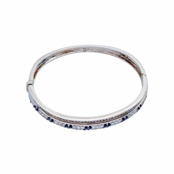 Edler 925 Sterlingsilber Bangle Armreif mit Saphiren & Zirkonia