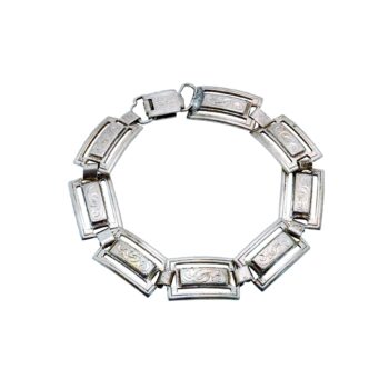 Silberarmband mit gravierten Gliedern aus 835 Silber
