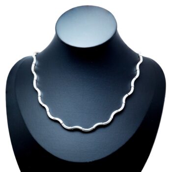 Moderne Wellenkette aus 925 Sterling Silber