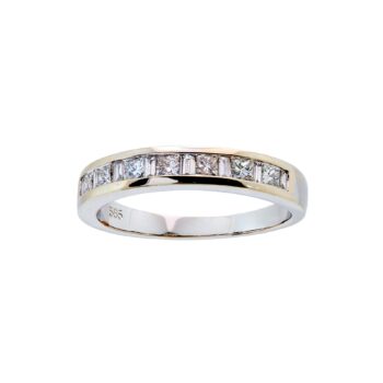 Diamantring Princess & Baguette Diamanten 14kt 585 Weißgold