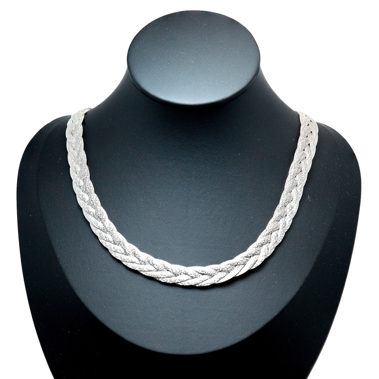 Feines geflochtenes Collier aus 925 Sterlingsilber
