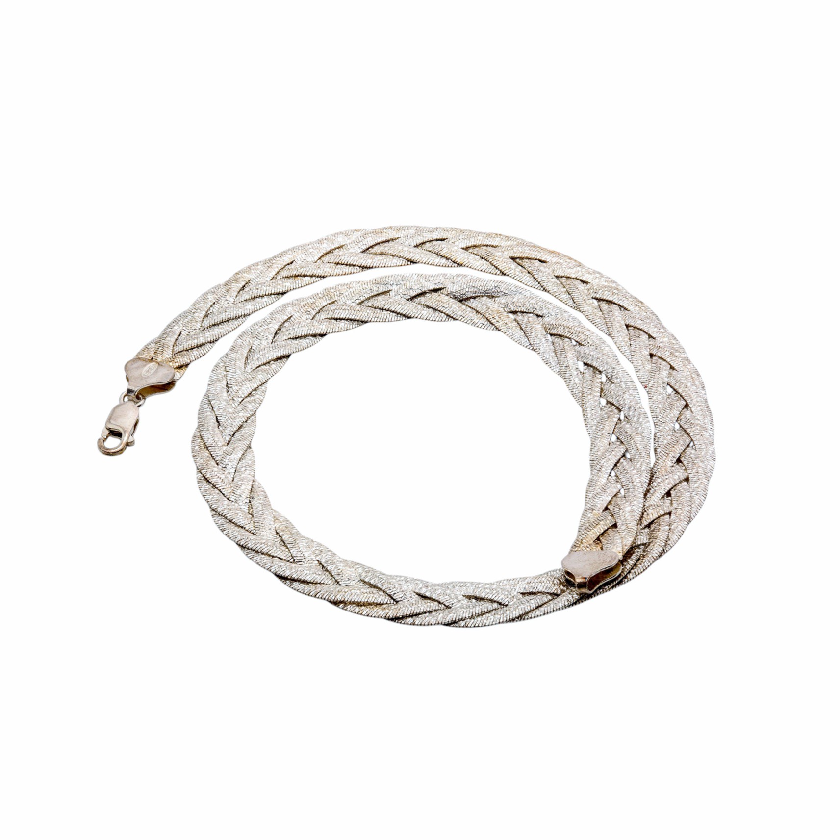 Feines geflochtenes Collier aus 925 Sterlingsilber