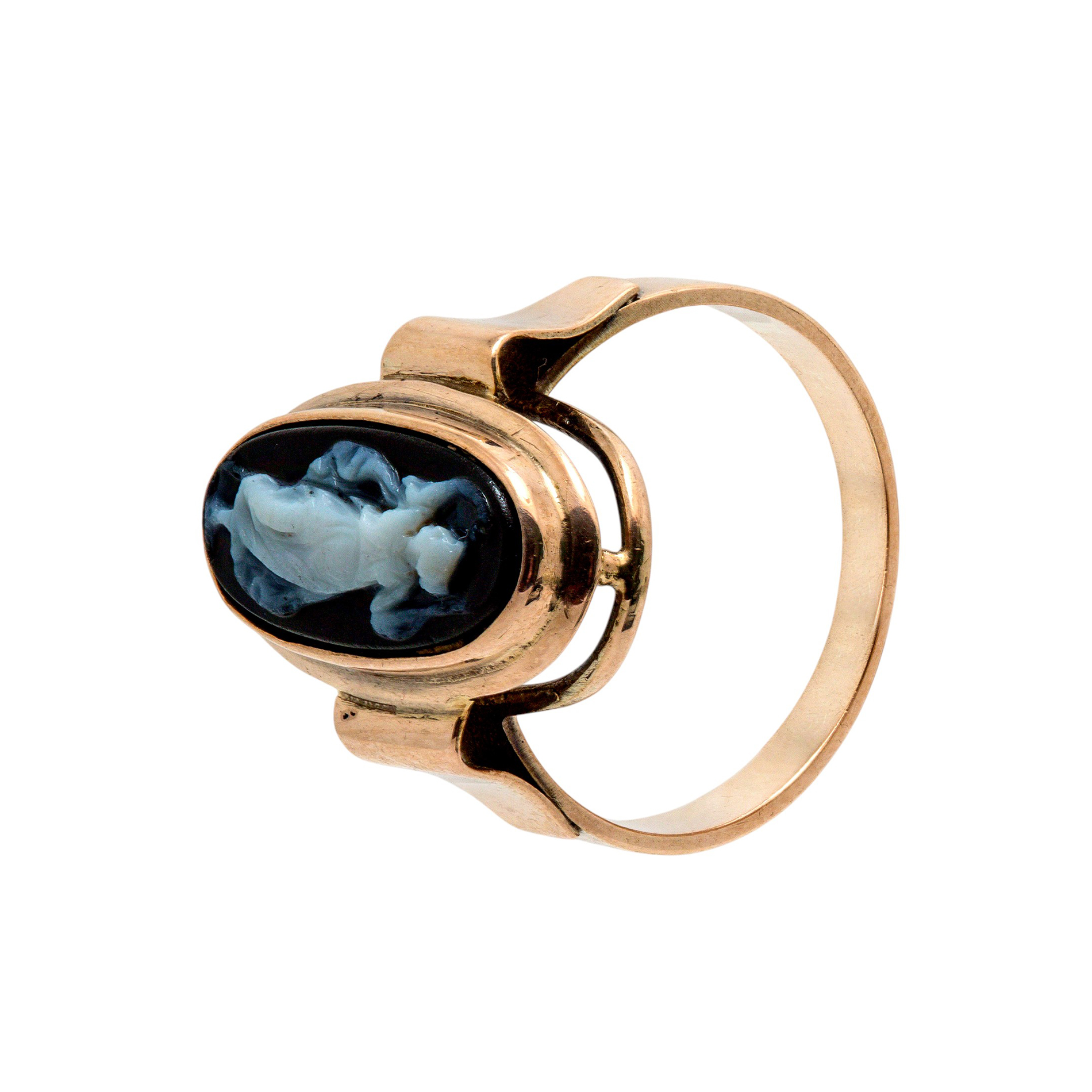 Eleganter Roségold Kamee Ring 8kt 333 Gold – ein Hauch klassischer Romantik