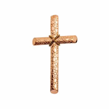 Großes antikes Kreuz aus 14kt 585 Roségold mit Gelbgold Kreuzband
