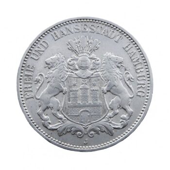 3 Mark Hansestadt Hamburg - Deutsches Kaiserreich 1909 J