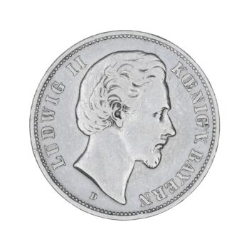 5 Mark Ludwig II. König von Bayern Deutsches Kaiserreich 1876, D