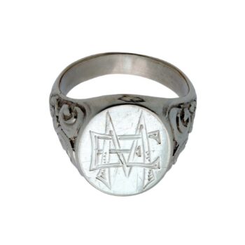 Antiker Siegelring Silberring mit Initialen Gravur