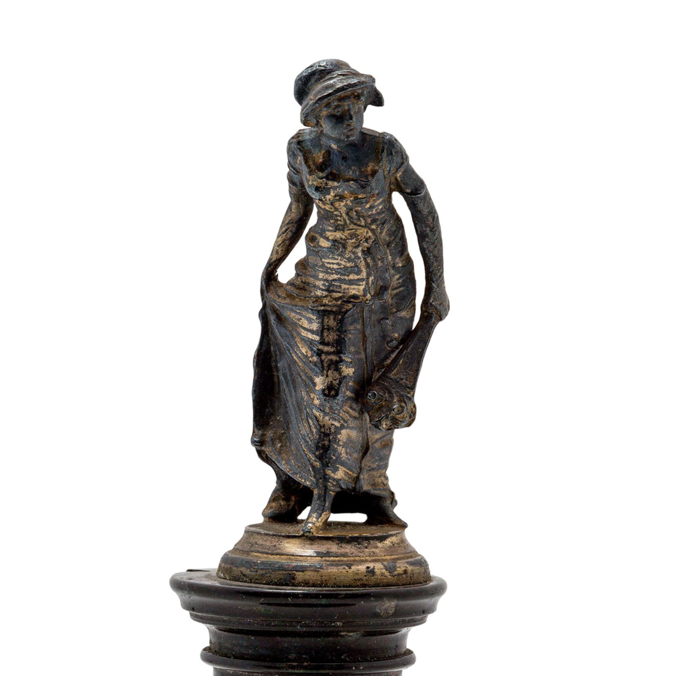 Paar französischer Kleinbronzen des 19. Jahrhunderts auf Marmorsockeln