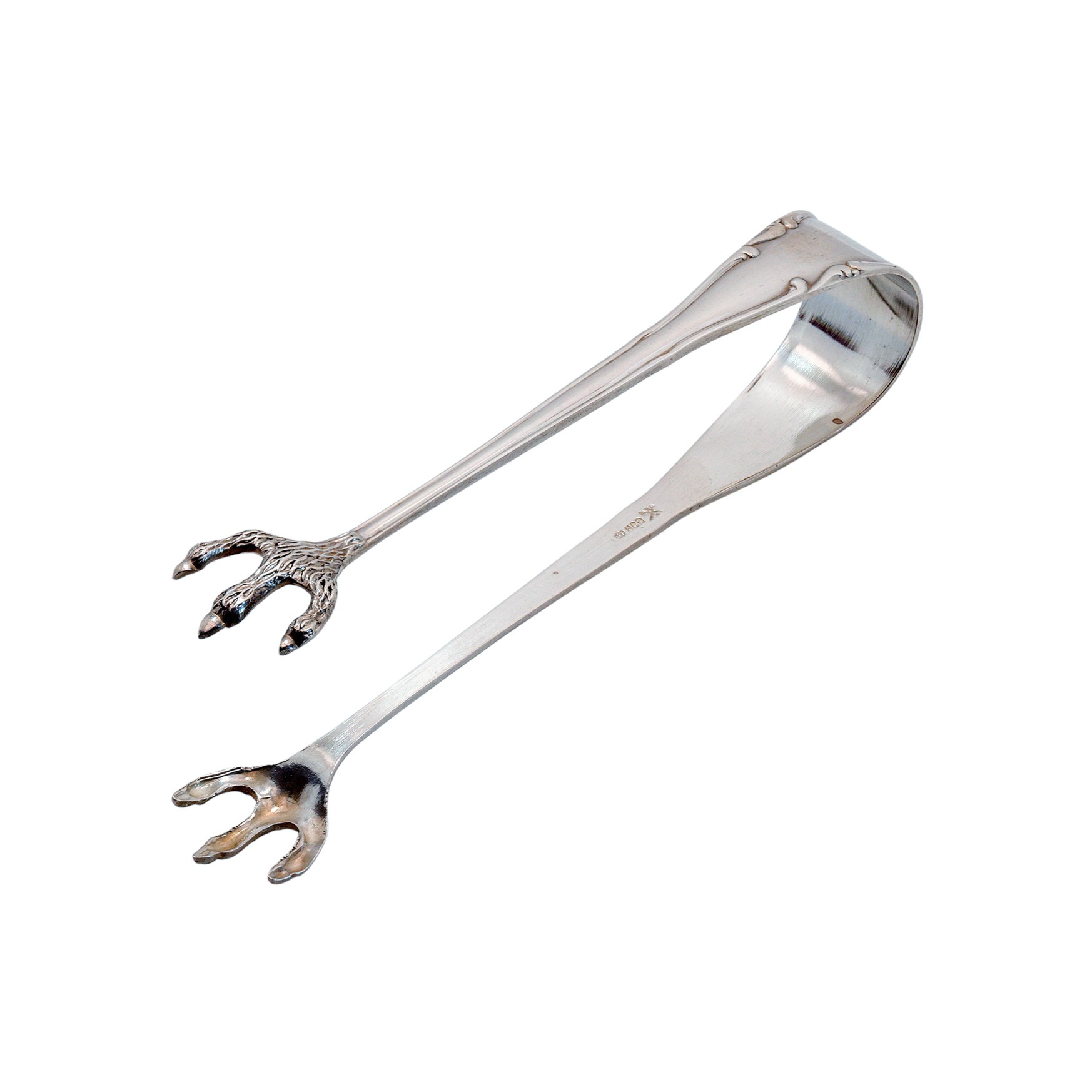 Zuckerzange aus Silber mit Klauenmotiv – Richard Köberlin, Döbeln in Sachsen
