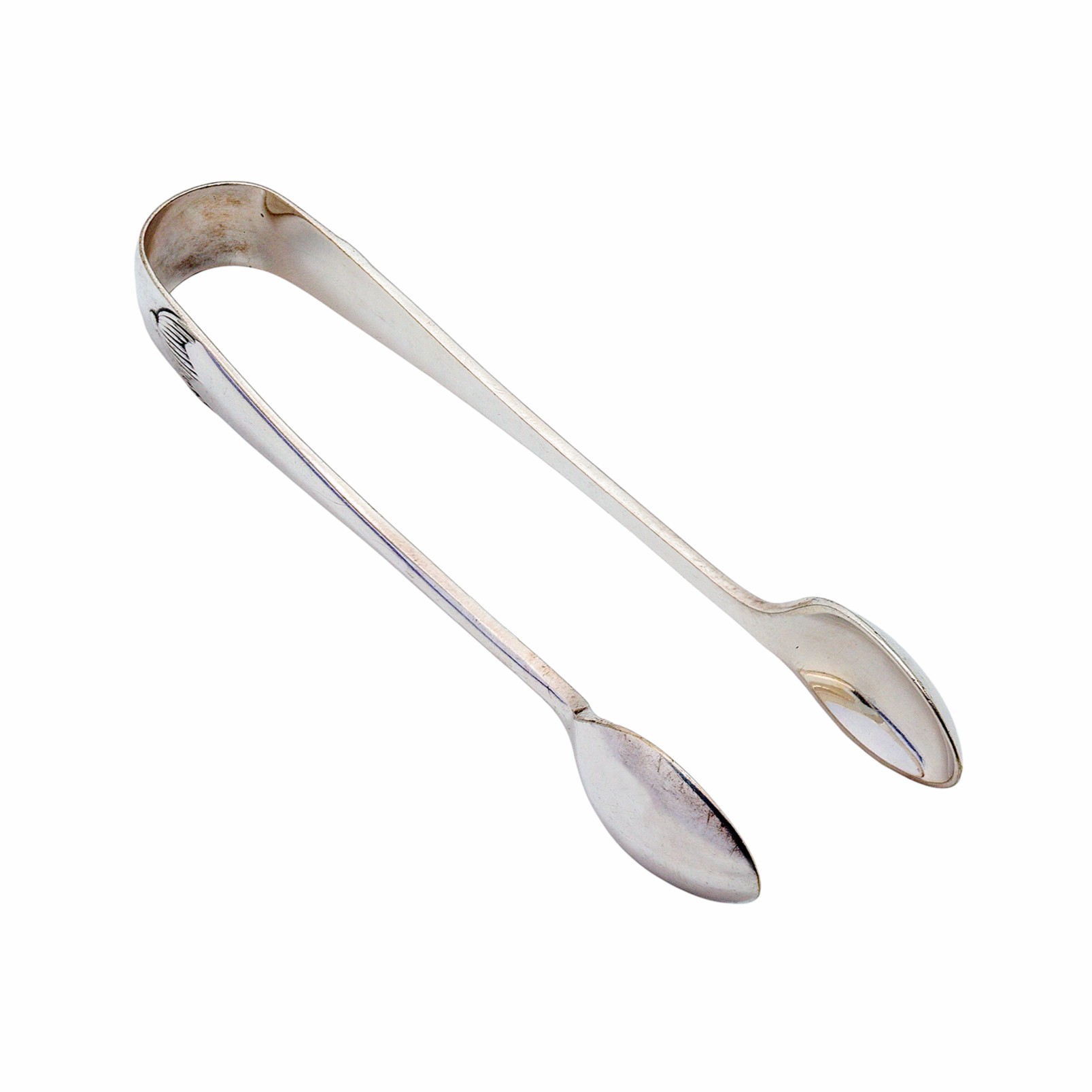 Versilberte englische Zuckerzange in klassischem Design