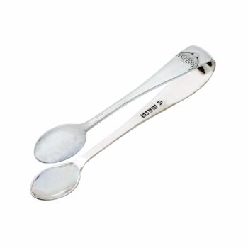 Versilberte englische Zuckerzange in klassischem Design