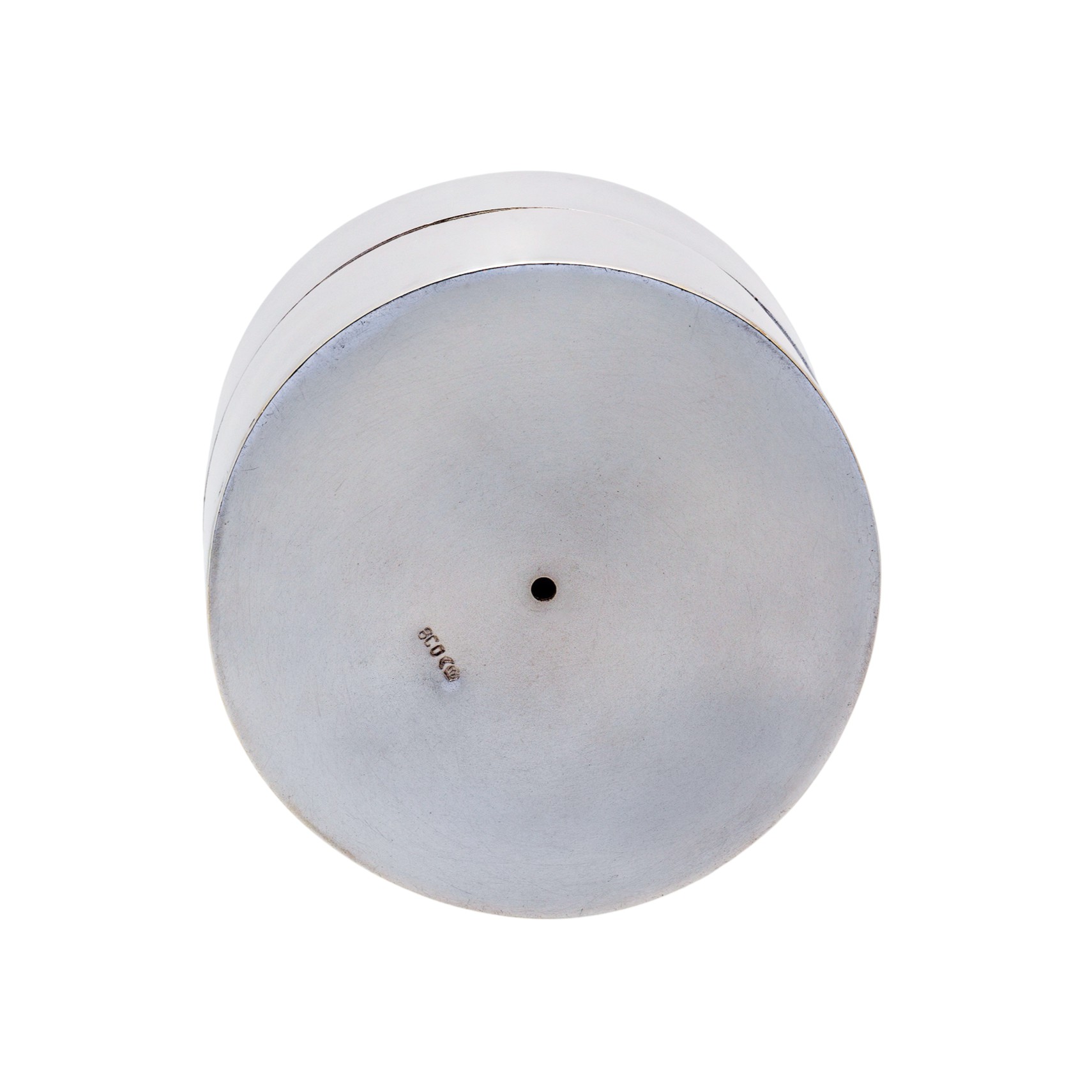 Deckeldose aus 800er Silber mit kunstvoller Initialengravur