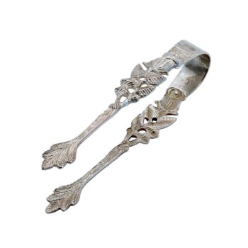 Floral verzierte Zuckerzange aus Silber
