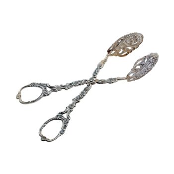 Floral verzierte Gebäckzange aus Silber