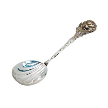 Zuckerlöffel aus 800er Silber mit Rosendekor