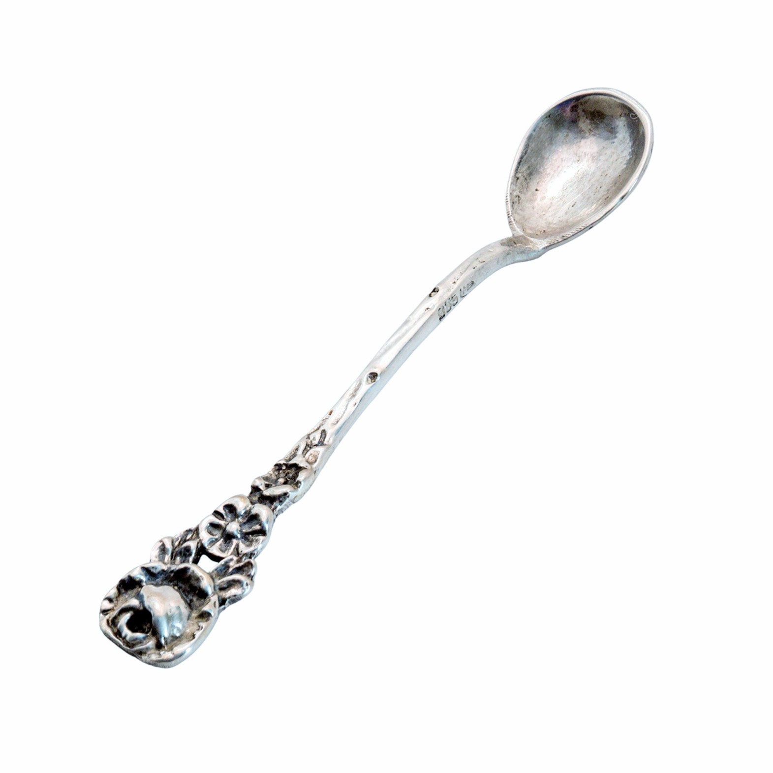 Feines Miniatur Besteck mit Rosenmotiven – Albert Bodemer Silberwarenfabrik, Keltern