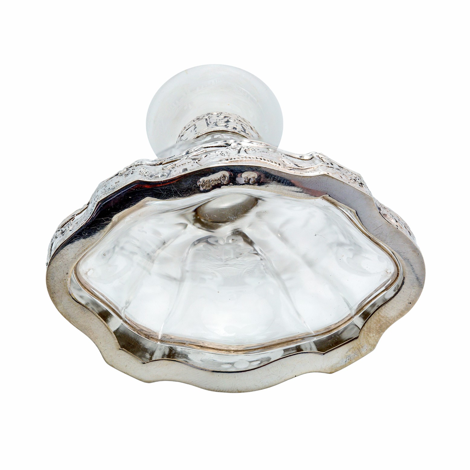 Glaskaraffe mit Silbermontierungen - J.D. Schleißner & Söhne, Hanau