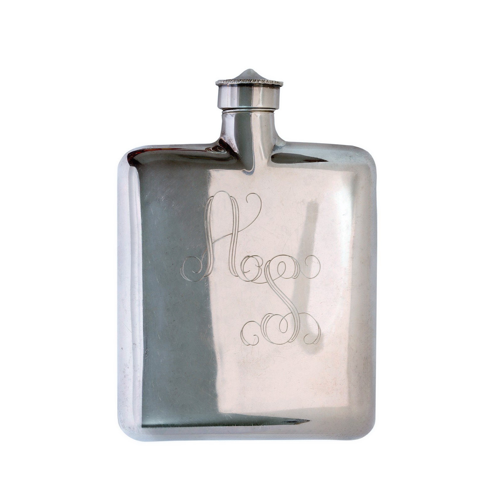 Eleganter Flachmann aus 925er Sterlingsilber – Hecho en Mexico