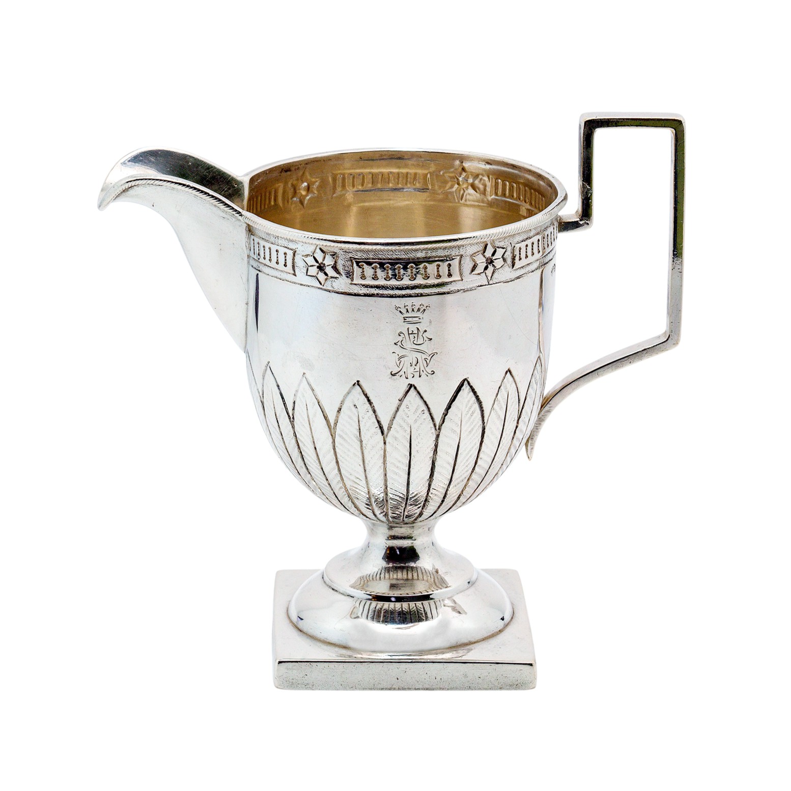 Klassizistisches Zucker & Sahne Service aus Silber mit osteuropäischen Beschau-Stempeln