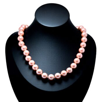 Kunstperlenkette Rosé mit 925 Sterlingsilber vergoldetem Verschluss