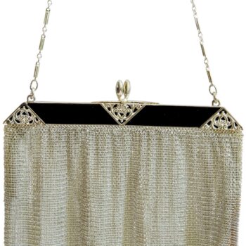 Exklusive Theatertasche aus Silber mit Onyx Bügelverschluss - Wessel & Müller, Luckenwalde