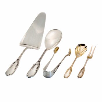 Klassisches 5-teiliges Vorlegebesteck aus 800er Silber von Karl Kaltenbach & Söhne aus Altensteig/Württemberg