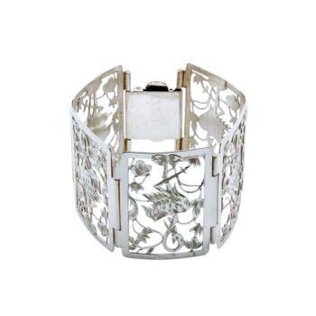 Wunderbares Filigranarmband aus 800er Silber mit Vogel und Floraldekor