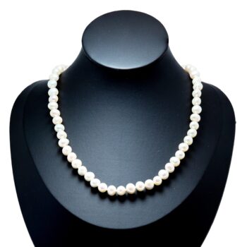 Perlenkette aus echten Süßwasserperlen mit vergoldetem 925 Sterlingsilber Verschluss