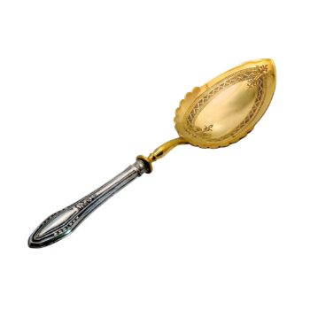 Sahnelöffel mit vergoldeter Laffe und Griff aus 800er Silber – Klassisch & elegant