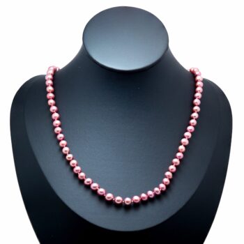 Elegante Perlenkette aus echten Zuchtperlen in Roséton mit 925 Sterlingsilber Verschluss