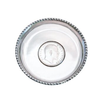 Silber Münzschale mit indischer 1 Rupie 1906 Edward VII. - Britisch-Indien
