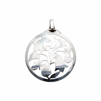 Filigraner floraler Anhänger aus 800er Silber im durchbrochenen Design