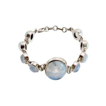 Mondstein Cabochon Armband aus 925 Sterlingsilber