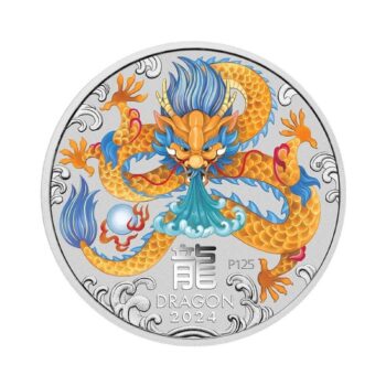 Silbermünze 2oz 999 Feinsilber Lunar III Tierkreiszeichens Drache 2024