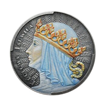 1oz Silbermünze 999 Feinsilber Polonia Queen Hedvig 2022 coloriert