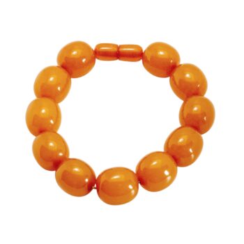 Bernsteinarmband mit großen Olivenperlen Honigfarben