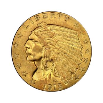 2 1/2 Dollar Indianerkopf Liberty 900er Gold 1915