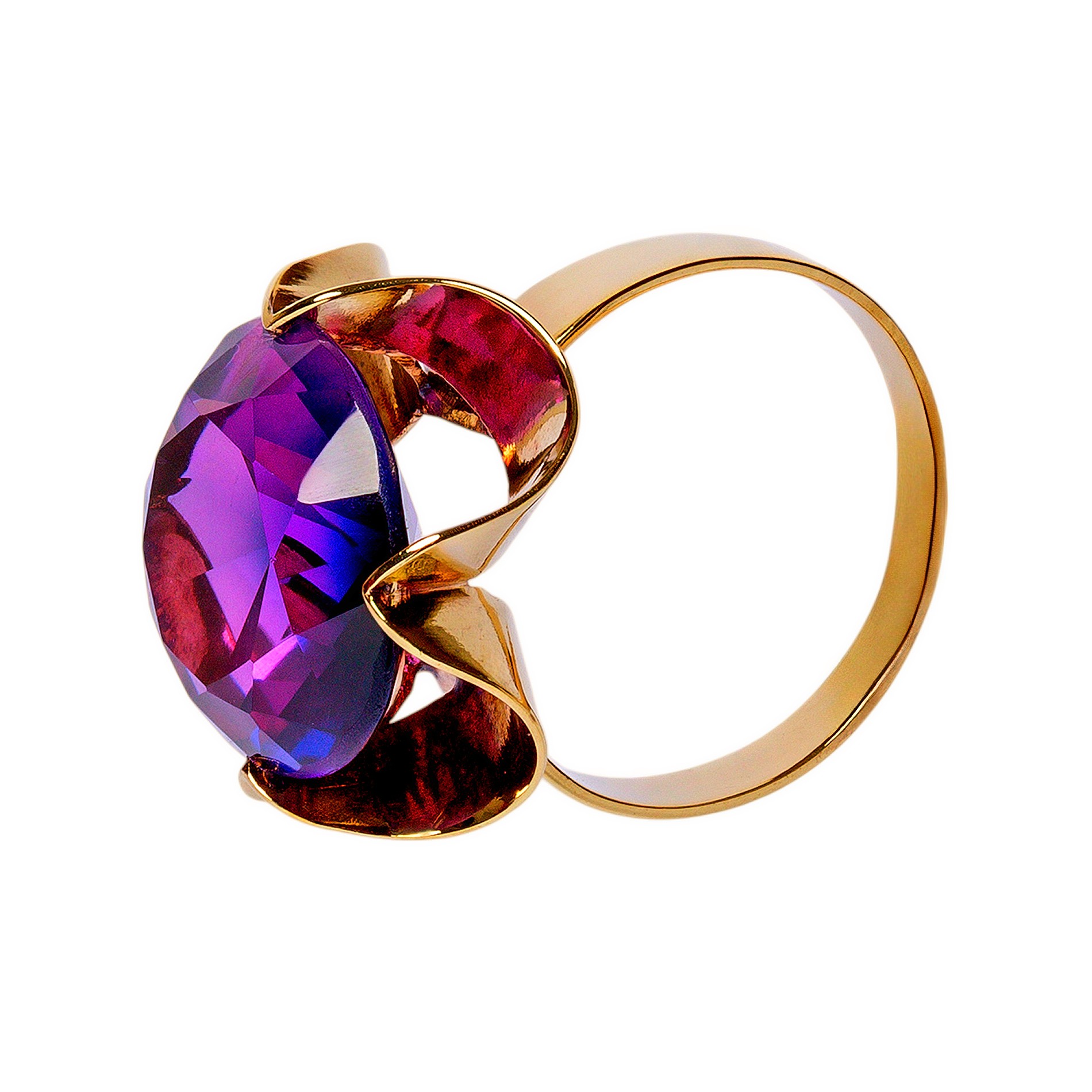 16,3ct Amethyst Gelbgold Ring mit großer Amethystblume 8kt 333 Gold