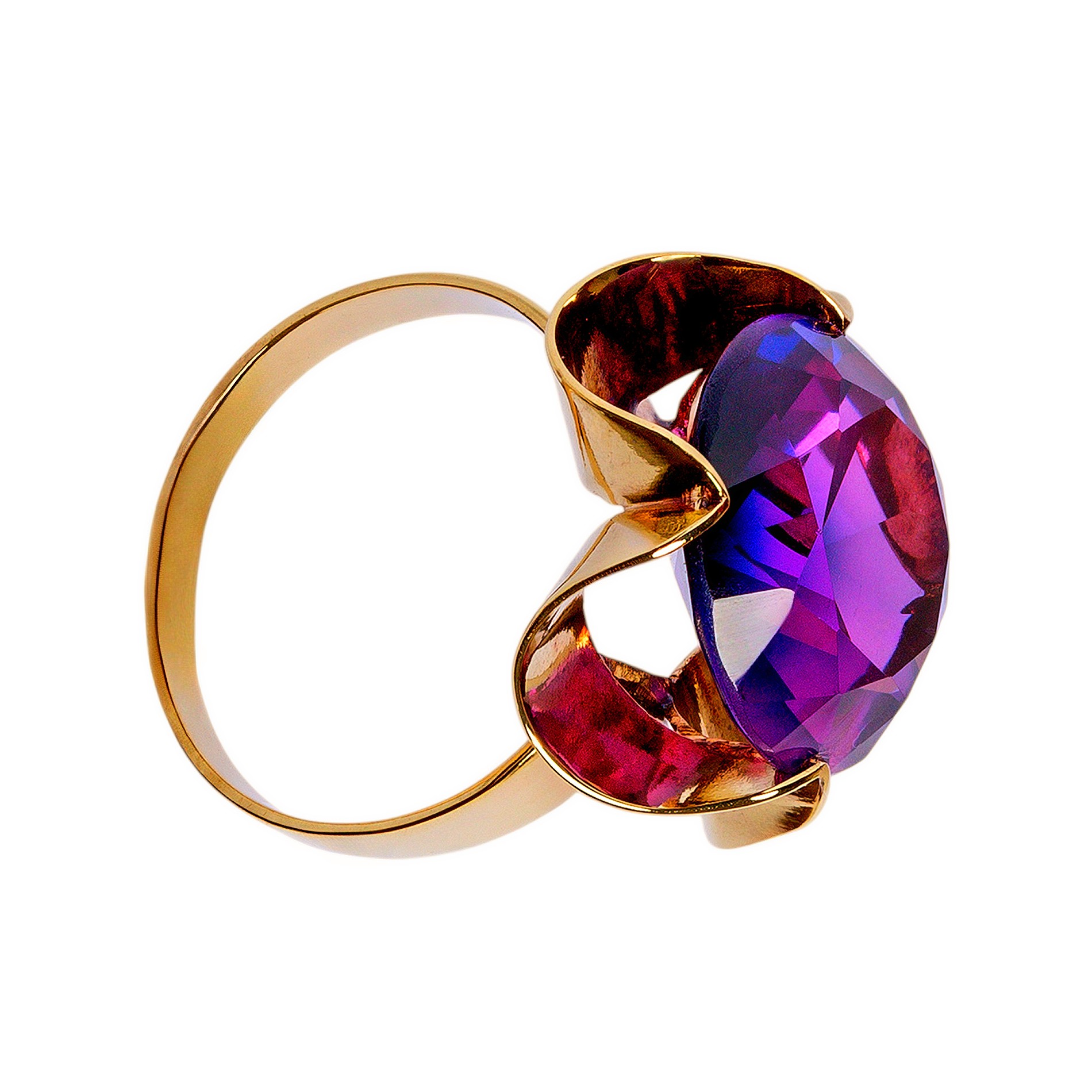 16,3ct Amethyst Gelbgold Ring mit großer Amethystblume 8kt 333 Gold